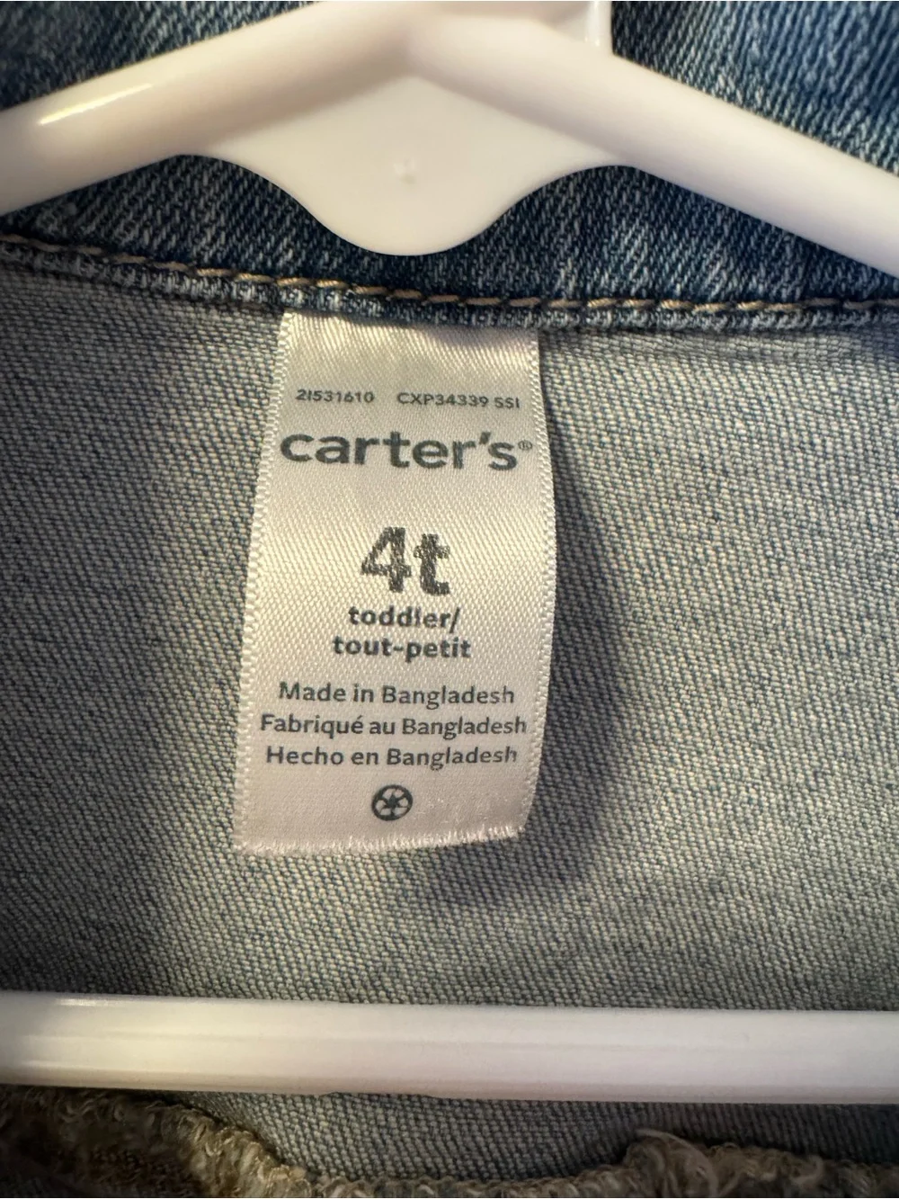 Carter's Light Wash Denim Jean Jacket in Blue